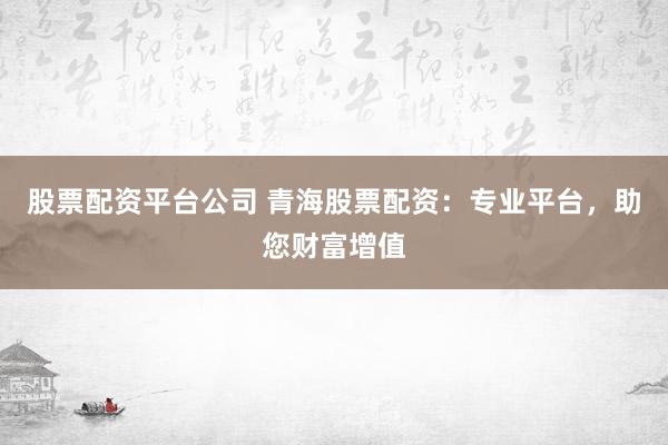 股票配资平台公司 青海股票配资：专业平台，助您财富增值
